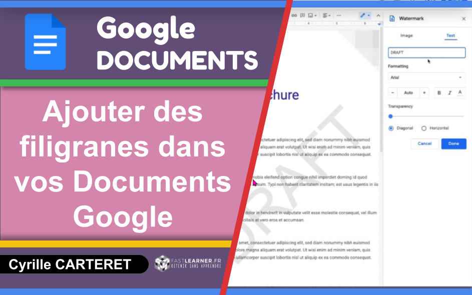 Ajouter des filigranes dans vos Documents Google
